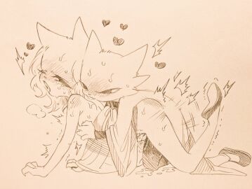 ambiguous_penetration anthro bite blush blush_lines bodily_fluids bottomless breast_grab breasts brother_(lore) brother_and_sister_(lore) claws clothed clothed_sex clothing coat duo eyelashes felid feline female flats flats_(shoes) footwear hand_on_breast heng_(nine_sols) hicky_mark incest_(lore) lvgpztoetp4nbha male male/female mammal motion_lines nine_sols penetration red_candle_games sex shirt shoes sibling_(lore) sister_(lore) solarian sweat topwear traditional_media_(artwork) tunic yi_(nine_sols)