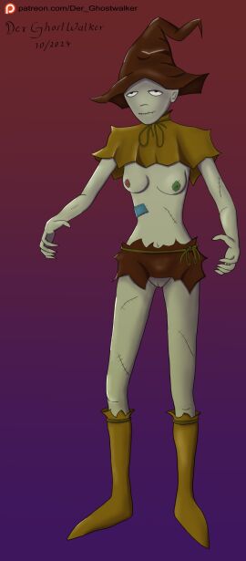 breasts female medium_breasts monster monster_girl patreon plant scarecrow the_ghostwalker