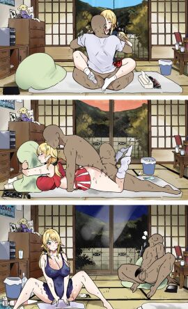 2d big_breasts big_penis blonde_female blonde_hair breasts burnt_penis busty chair_position curvy curvy_figure erect_penis erection female femsub fixed-point_camera from_behind hachimiya_meguru huge_breasts huge_cock human idolmaster idolmaster_shiny_colors large_breasts large_penis looking_at_penis male maledom multiple_positions penis pillow sex skirt sweat sweatdrop sweating sweaty sweaty_body sweaty_breasts tagme unipiano uniunipiano