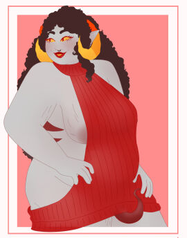 1girls alien alien_humanoid aradia_megido color colored female female_focus female_only full_color futanari homestuck homestuck_troll horn horns humanoid humanoid_alien intersex long-haired_female long_hair nutpeculiar partially_clothed partially_clothed_female skimpy skimpy_clothing solo solo_female sweater troll virgin_killer_sweater wrinkles
