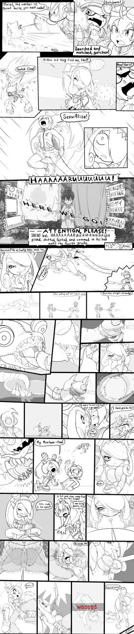 absurd_res anthro appmon_(species) attacked bandai_namco breast_play breasts clothing digimon digimon_(species) duo ejaculation female hand_holding handjob hb_lint hi_res human humanoid long_image long_tongue male male/female mammal mienumon multiple_boys paizuri penile penis pushing_down sex tall_image titfuck titjob tongue torn_clothing