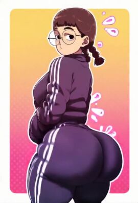 ai_generated animated ass ass_bounce ass_shake big_ass black_hair chubby d-art_style female glasses jimiko looking_back nerd schoolgirl tagme twerking twintails video