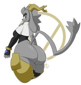 1girls anthro ass bubble_ass bubble_butt female furry looking_back pseudoregalia sweating sybil_(pseudoregalia) tagme thegentlebro