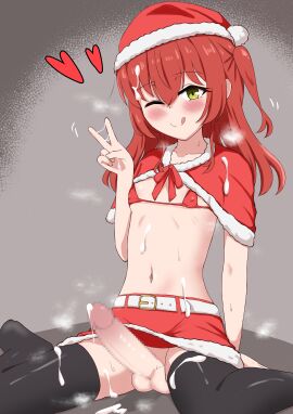 1futa balls big_penis bocchi_the_rock! bottomless censored censored_penis christmas closed_eyes clothed clothing cum cum_on_viewer cumming cumshot dickgirl ejaculating_cum ejaculation erect_nipples erect_penis erection futa_only futanari hoshina_(78737696) huge_cumshot human intersex kita_ikuyo large_balls large_penis light-skinned_futa light_skin long_hair long_penis looking_at_viewer masturbation nipples nude nude_futa partially_clothed penis red_hair scrotum sitting solo solo_futa testicles yellow_eyes