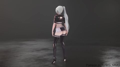 1girls animated blue_eyes mmd music_video rwby tagme video weiss_schnee white_hair
