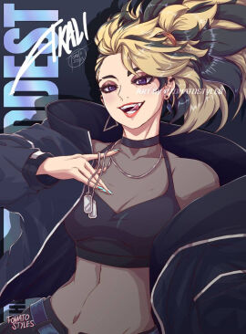 1girls 2d akali female female_focus female_only k/da_akali k/da_all_out_series k/da_series league_of_legends tagme tomatostyles