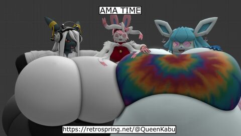 1boy 2girls 3d 3d_(artwork) 3d_background 3d_model 3d_render anthro anthro_female anthro_focus anthro_only bbw big_breasts blue_fur breasts cassie_(queenkabu) eeveelution fat fat_anthro fat_belly fat_female female female_anthro female_focus female_only furry furry_female furry_only glaceon hailey_beaumont huge_breasts male obese obese_anthro obese_female oc original_character overweight overweight_anthro overweight_female pokemon pokemon_(species) queenofthekabuto sylveon thick_thighs trio umbreon wide_hips