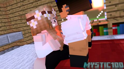 3d ass big_ass big_breasts big_butt big_penis boobjob breasts female jem_(chaosdiamond) male mine-imator minecraft mystic100 paizuri penis smiling sunset tagme titfuck titjob