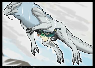 anthro ball_gag cum_out_nose cumflation dragon dubious_consent feral furry gag pickle_juice questionable_consent red_ball_gag undercarriage zoophilia