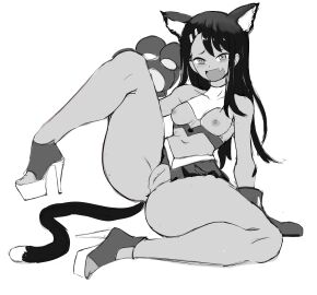 1girls athletic_female breasts cat_ears cat_paws cat_tail cheerleader_uniform female full_body hayase_nagatoro high_heels nekomimi nipples paw_gloves platform_heels please_don't_bully_me nagatoro pussy rakeemspoon skirt tan-skinned_female thick_thighs