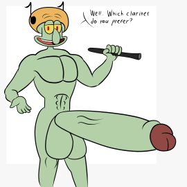 1boy abs anthro balls big_balls big_penis bubyldus cephalopod clarinet dialogue enormous_balls enormous_penis erection gigantic_balls gigantic_penis green_skin holding_instrument huge_balls huge_cock humanoid_genitalia humanoid_penis instrument large_balls large_penis looking_at_viewer male male_only marine massive_balls massive_penis nickelodeon nickelodeon_movies octopodiform octopus open_mouth paramount_animation paramount_pictures pecs penis solo solo_focus solo_male sour_note_(spongebob_squarepants) spongebob_squarepants squidward_tentacles testicles text the_spongebob_movie:_sponge_out_of_water thick_penis united_plankton_pictures white_background