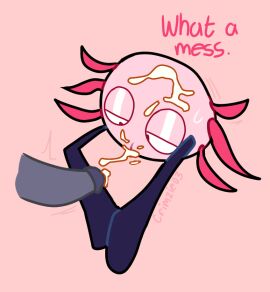 after_sex after_vaginal anon anonymous_male axolotl cum_on_head cum_on_vagina cuntboy grey_penis half-closed_eyes intersex kinito kinitopet lidded_eyes looking_at_penis male mouthless no_mouth penis pussy