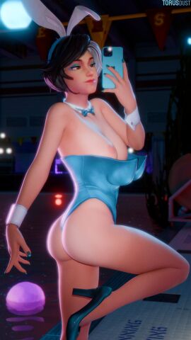 3d bunny_ears bunnysuit female highres luna_snow luna_snow_(marvel_rivals) marvel marvel_comics marvel_rivals torusdust
