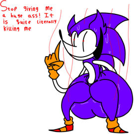 1girls actualbeef anthro ass big_ass big_butt dialogue female female_anthro female_only gloves hedgehog hedgehog_girl hedgehog_humanoid huge_ass huge_butt needlemouse_(character) needlemouse_(series) orange_gloves red_sclera red_string sarah_henderson_(needlemouse) shoes smile smiling sweat sweating text