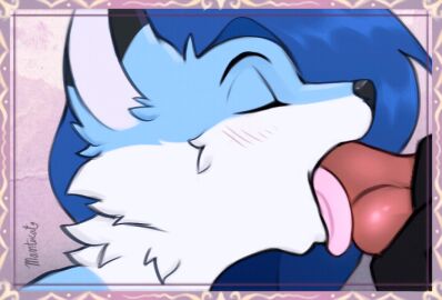 animated anthro balls balls_lick ballsurfing black_body black_fur black_nose blue_body blue_fur blue_hair blush blush_lines canid canine cheek_tuft closed_eyes deep_throat duo facial_tuft fellatio female fluffy fluffy_hair fox fur furry genitals hair hand_on_penis humanoid_genitalia humanoid_penis licking loop male male/female mammal mantucat neck_tuft oral oral_only oral_penetration penetration penile penile_penetration penis penis_in_mouth penis_lick sex solo solo_focus tongue tongue_out tongue_out_blowjob tuft white_body white_fur