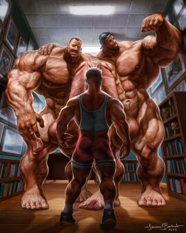 balls bodybuilder giant giant_male growth hyper hyper_balls hyper_cock hyper_genitalia hyper_penis hyper_testicles macro macro_male macrophilia male male_only muscle_growth muscles muscular muscular_arms muscular_male pecs penis samergule size_difference testicles