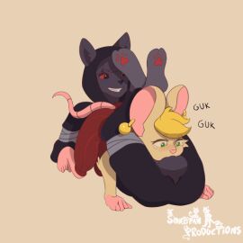 1boy 1girls 69_position all_fours animal_genitalia animated anthro anthro_on_anthro anthro_penetrated anthro_penetrating anthro_penetrating_anthro balls black_body black_fur black_hair blonde_hair blush bodily_fluids bombay_cat bottomwear brown_body brown_fur claws clothed clothing crying deepthroat dipodomyine domestic_cat duo ear_piercing ear_ring erection eyebrows face_fucking felid feline felis fellatio female female_penetrated forced_oral forceful fully_clothed fur furry genitals green_eyes grin hair headlock heteromyid kangaroo_mouse kneeling larger_male leg_lock leg_lock_fellatio leg_wrap lying male male/female male_penetrating male_penetrating_female mammal on_back oral oral_penetration oral_sex pawpads penetration penile penile_spines penis piercing pink_body red_eyes red_pawpads ring_piercing rodent rose_rodentia_(takkun7635) sex shirt simple_background size_difference smaller_female smile sonofan tail takkun_(takkun7635) tears text thrusting thrusting_into_mouth topwear