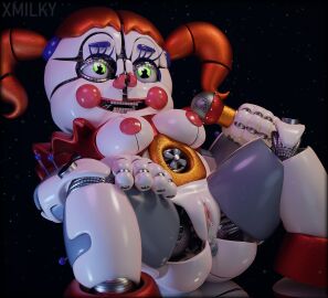 1girls 3d animatronic anus ass baby_(fnafsl) big_breasts blender breasts circus_baby circus_baby_(fnaf) circus_baby_(original) cum cum_in_pussy cum_inside female five_nights_at_freddy's five_nights_at_freddy's:_sister_location full_color green_eyes microphone nipples no_penetration orange_hair pink_nipples puffy_anus pussy robot robot_girl robot_humanoid solo solo_female thick_thighs thighs twintails vagina white_body white_skin x3milky