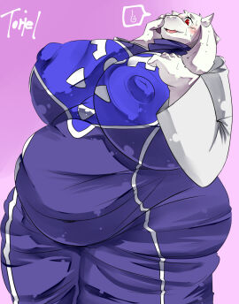 1girls anthro ass belly blush breasts chubby chubby_female fat female female_focus female_only furry goat goat_girl goat_horns hand_on_breast hand_on_face hips hyper hyper_breasts large_ass large_breasts milf mother nasu nipple_bulge nipples red_eyes stomach sweat sweating thick_thighs thighs toriel undertale undertale_(series) wide_hips
