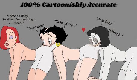 betty_boop betty_boop_(series) comedy_central crossover disney drawn_together eating_farts embarrassed fart female human_centipede jessica_rabbit mouth_to_ass scat sewn_together shit the_human_centipede toot_braunstein trio who_framed_roger_rabbit