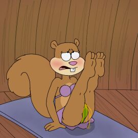 bikini blush embarrassed female furry nickelodeon peeing sandy_cheeks solo spanky15 spongebob_squarepants spongebob_squarepants_(series) squirrel urine
