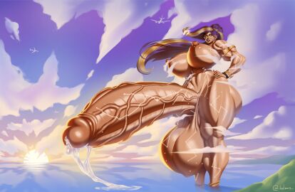 1futa abs ass_bigger_than_head balls balls_bigger_than_breasts balls_bigger_than_head balls_bigger_than_torso belms big_balls big_breasts big_thighs blonde_hair breasts breasts_bigger_than_head cloud clouds ear_ring earrings erection futa_giantess futa_only futanari giantess gold_(metal) gold_eyes gold_hair gold_jewelry gradient_hair hands_on_hips huge_penis human hyper hyper_ass hyper_balls hyper_breasts hyper_penis intersex large_penis leaking leaking_precum light-skinned_futa light_skin lipstick long_hair looking_at_viewer massive_penis muscular muscular_futa naked naked_glasses nude nude_futa oc ocean original original_characters penis penis_bigger_than_body penis_longer_than_knee plane ponytail precum purple_eyes purple_hair purple_lipstick sea smile smiling solo solo_futa standing tagme thighs vein veins veiny veiny_penis vitra_(misonokirika) water