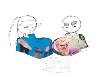 artist_name artist_signature bald big_breasts big_eyebrows breasts chikani_(coryhen) coryhen_(artist) edited female ponytail self_upload thick_eyebrows tshirt visor_cap