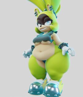 3d 3d_(artwork) 3d_model big_breasts bra breasts chubby_female chunkerbuns crop_top female furry gloves glowing_eyes idw_comics idw_publishing mobian mobian_(species) mobian_tenrec nipple_piercing nipples piercing ponytail sega sharp_teeth shoes sonic_(series) sonic_the_hedgehog_(comics) sonic_the_hedgehog_(idw) sonic_the_hedgehog_(series) surge_the_tenrec surge_the_tenrec_(chunkerbuns) thong underboob