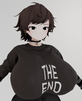 1girls 3d black_hair breast_focus breasts female huge_breasts sonivvnsfw tagme wip