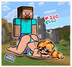 alex_(minecraft) animated cryptik_mistress female minecraft steve_(minecraft) tagme