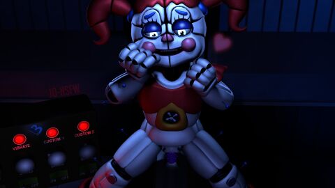 1girls 3d animatronic baby_(fnafsl) blue_eyes circus_baby circus_baby_(fnaf) circus_baby_(original) dildo dildo_in_pussy dildo_penetration dildo_riding dildo_sitting female five_nights_at_freddy's five_nights_at_freddy's:_sister_location full_color glowing_eyes no_panties pussy red_hair robot robot_girl robot_humanoid solo somethingshrimpii twintails vagina vaginal_penetration white_body