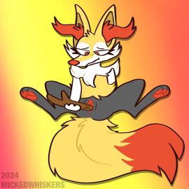 absurd_res anthro braixen female generation_6_pokemon hi_res improvised_dildo improvised_sex_toy nintendo penetration pokemon pokemon_(species) pussy solo solo_focus vaginal_penetration wickedwhiskerz