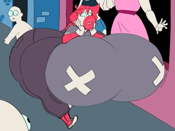 anon ass ass_body big_lips bimbo bimbofication breasts elpiromanias female gloves huge_ass huge_breasts lips original_character staring unknown_character wide_hips worried