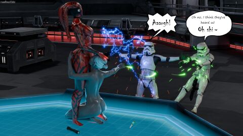 2girls 3d abs armor artist_name ass blaster breast_press breasts casual comic comic_page cunnilingus darth_talon english_text eyes female female_focus force force_lightning full_body full_body_tattoo glowing glowing_finger glowing_weapon grey_skin group hair hairbun hand_on_another's_ass hand_on_another's_head helmet holotable implied_penetration implied_vaginal jedi:_fallen_order jedi:_survivor knife large_breasts lekku lightsaber_hilt magic merrin naked naked_female nightsister oral pale_skin pussy pussy_licking red_skin ruadhnait3dx sith sith_lady space spaceship_interior sparks star_wars star_wars:_legacy stormtrooper tattoo text_bubble thick_thighs thighs tongue tongue_out twi'lek watermark weapon wet wet_body wet_skin white_hair yuri