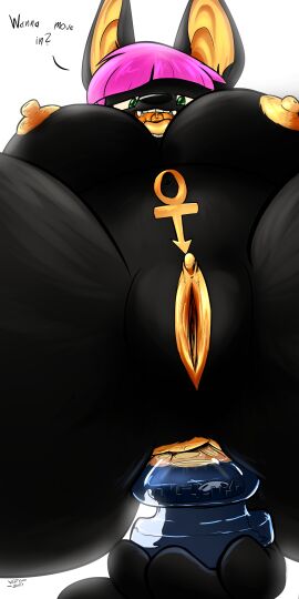 2019 absurd_res anal anal_plug anal_sex ankh anthro anubian_jackal anus areola ass big_breasts biped black_body black_ears black_fur black_nose breasts building_insertion building_sex buttplug buttplug_in_ass buttplug_insertion canid canine canis city clitoris colored dialogue english_text female female_anthro front_view fur genitals green_eyes hair hi_res jackal looking_at_viewer low-angle_view macro mammal monotone_body monotone_fur monotone_hair multicolored_ears nipples nude object_in_ass open_mouth orange_anus orange_areola orange_inner_ear orange_nipples orange_pussy orange_tongue penetration pink_hair plug_(sex_toy) plug_insertion pussy sex_toy sex_toy_in_ass sex_toy_insertion shaded short_hair signature simple_background solo talking_to_viewer teeth text tongue transparent_buttplug transparent_sex_toy two-tone_ears uvula verysoft white_background
