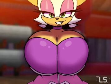 1lastshadow1 animated anthro bat big_breasts bodysuit breasts clothing eyelashes eyeshadow female fur green_eyes grin huge_breasts looking_at_viewer makeup mammal nipples no_sound orange_body orange_nipples orange_skin purple_bodysuit purple_clothing purple_skinsuit rouge_the_bat sega short_playtime skinsuit smile solo sonic_the_hedgehog_(series) tagme tight_clothing torn_clothing video white_body white_fur