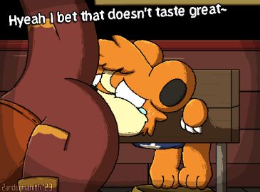 anal animated anthro ass ass_up bodily_fluids bullying butt_in_face crying dialogue duo forced_rimming fossil_pokemon fur generation_2_pokemon generation_6_pokemon male male/male mammal nintendo nude oral orange_body orange_fur pokemon pokemon_(species) raised_tail red_body restraints rimming scalie sex size_difference stocks struggling tail talking_to_another tears teasing teddiursa tyrantrum zandermanith