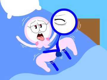bluey_(enophano) enophano husband_and_wife original original_characters rosey_(enophano) stick_figure
