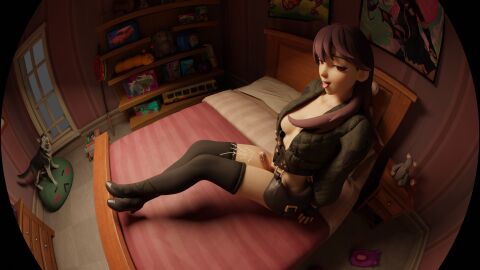 1boy 1futa 3d bedroom brat canine dog_penis feral fortnite futanari husky intersex knot lexa_(fortnite) lexa_hexbringer_(fortnite) male penis