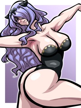 1girls armpits ass bare_thighs breasts camilla_(fire_emblem) cleavage dancer dancing female female_only fire_emblem fire_emblem_fates hair_over_one_eye inabakun00 large_ass leg_up leotard long_hair medium_breasts nintendo pink_eyes pose purple_hair solo thick_thighs thighs very_long_hair