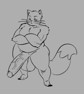 anthro balls big_balls big_penis feline huge_cock joaoppereiraus male male_only penis pogo_(joaoppereiraus)