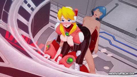 10_seconds 1boy 1girls alia almost_naked almost_nude artist_request big_ass big_breasts black_bodysuit blonde_hair blue_eyes blush bodysuit cowgirl_position cum cum_in_floor cum_in_pussy cum_inside long_hair low_quality mega_man mega_man_x no_sound open_mouth robot_girl sex shorter_than_10_seconds slapping_ass tagme video white_gloves