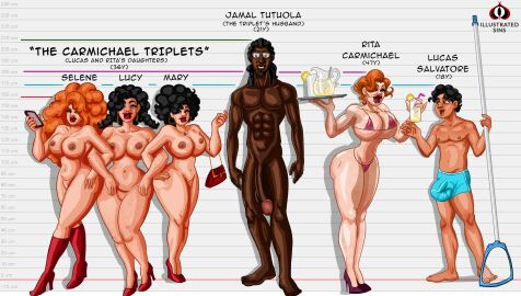 big_breasts breasts breeding busty curvy family female height_difference high_heel_boots high_heels interracial male mommy mother old/young older_female red_hair triplets younger_male