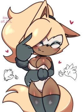 1boy2girls areolae artist_name artist_signature blush bunny_costume closed_eyes furry heart_symbol large_breasts ponytail r_3407 silver_the_hedgehog smile sonic_(series) sonic_the_hedgehog_(idw) sonic_the_hedgehog_(series) tangle_the_lemur whisper_the_wolf wolf_ears wolf_girl wolf_tail