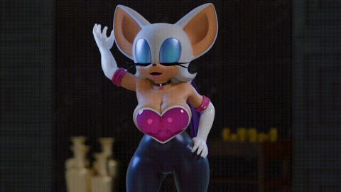 animated big_ass big_breasts furry latex redmoa rouge_the_bat sfw sonic_(series) tagme wide_hips