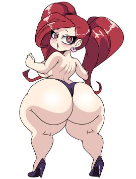 1girls aiba_manami ass big_ass big_breasts bottom_heavy breasts bubble_ass bubble_butt clothing ear_piercing earrings fat_ass female female_only huge_ass huge_breasts inakotho la_brava_(my_hero_academia) large_ass looking_at_viewer looking_back my_hero_academia piercing red_hair shortstack solo thick_ass thick_thighs thunder_thighs topless wide_hips