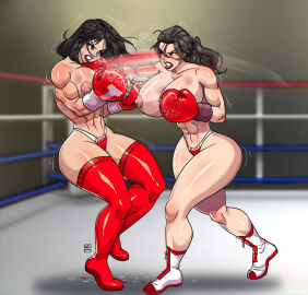 2girls ass athletic athletic_female big_ass big_breasts boxing boxing_gloves boxing_ring breasts bust busty catfight chest curvaceous curvy curvy_figure digital_media_(artwork) enormous_breasts female female_focus fight fighting_ring fit fit_female gabocaricaturas gigantic_breasts gloves hips hourglass_figure huge_ass huge_breasts human hyper_breasts large_ass large_breasts legs light-skinned_female light_skin lips lipstick massive_breasts mature mature_female muscular muscular_female original original_character original_characters punch red_boxing_gloves red_gloves red_lipstick round_breasts slim_waist thick thick_hips thick_legs thick_thighs thighs top_heavy topless_boxing voluptuous voluptuous_female waist wide_hips