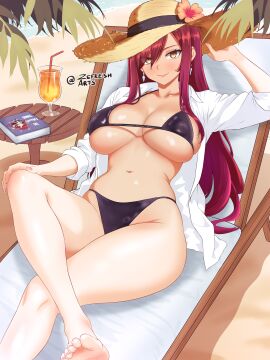 1girls absurd_res absurdres barefoot bbw beach big_breasts bikini bikini_bottom bikini_top bimbo black_bikini black_bikini_bottom black_bikini_top black_swimsuit black_thong blush breasts brown_eyes busty cleavage clothed clothing ear_piercing ear_ring earrings erect_nipples erect_nipples_under_clothes erza_scarlet fairy_tail feet female female_focus female_only foot_fetish foot_focus hair_over_one_eye hat headwear hi_res high_resolution highres hips hourglass_figure jewelry large_breasts legs_crossed light-skinned_female light_skin lips lipstick long_fingernails long_hair long_nails long_toenails long_toes looking_at_viewer lying lying_on_back makeup micro_bikini nipple_bulge ocean open_clothes open_shirt painted_nails pale-skinned_female pale_skin palm_tree panties perky_breasts pink_lips pink_lipstick pink_nail_polish pink_nails pink_toenail_polish pink_toenails presenting_feet presenting_soles red-haired_female red_hair shirt sideboob sitting skimpy skimpy_clothes smile smiling smiling_at_viewer solo solo_female solo_focus straw_hat swimsuit thong thunder_thighs toenail_polish toenails toes underboob very_high_resolution voluptuous voluptuous_female white_shirt wide_hips wine wine_glass zefresh_arts