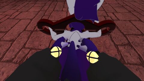 3d bunny_boy daycare_attendant_(fnaf) hot_dogging locked_arms male penis purple_penis stuck tentacle tentacle_penis vrchat