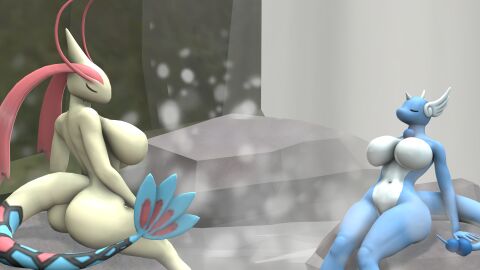 3d anthro dnrud12 dragonair milotic nintendo pokemon pokemon_(species) pokémon_(species)